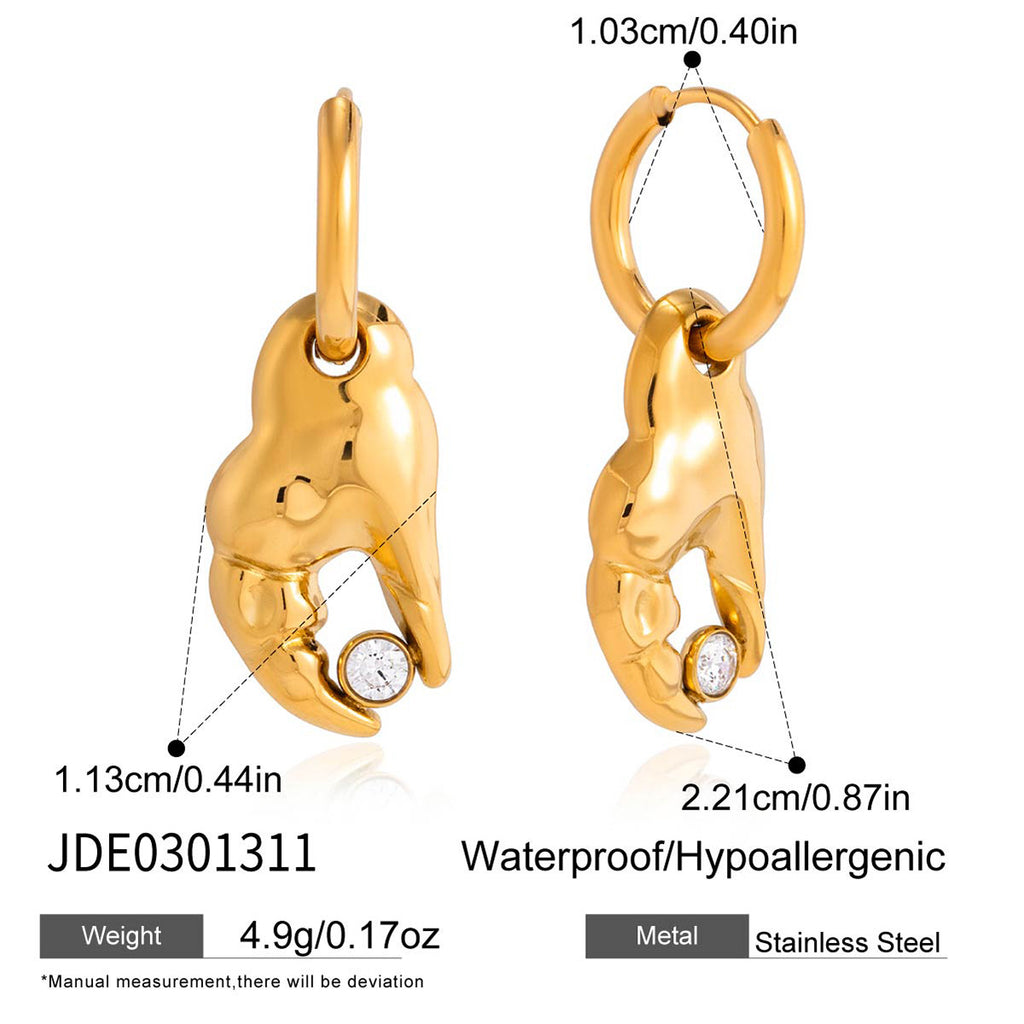 Damen Ohrhänger mit handgestaltetem Design und funkelndem Zirkonia Shop Nory