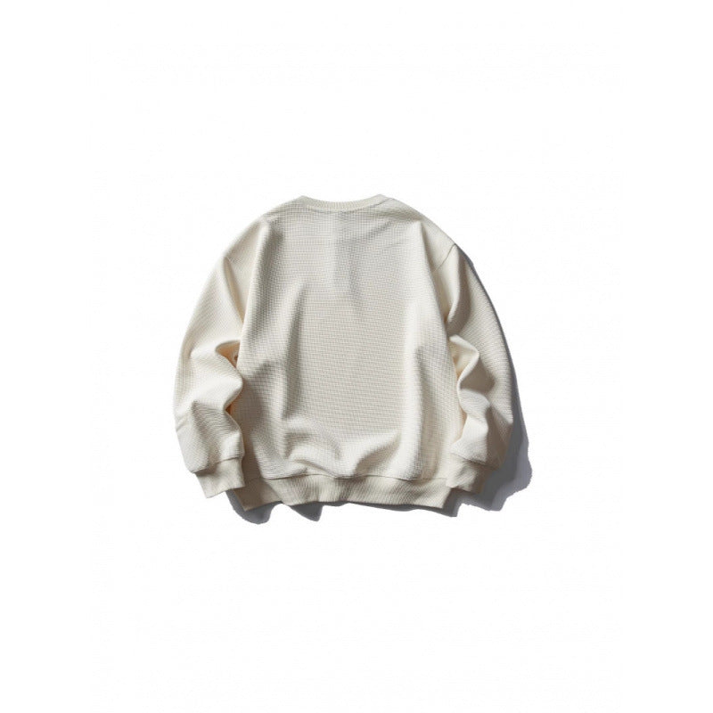 Unisex Waffelstrick-Henley-Sweatshirt im Oversize‑Cut mit Knopfleiste Shop Nory