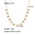 Damen Halskette mit funkelnden Zirkonia-Anhängern und feiner Edelstahlerarbeitung Shop Nory