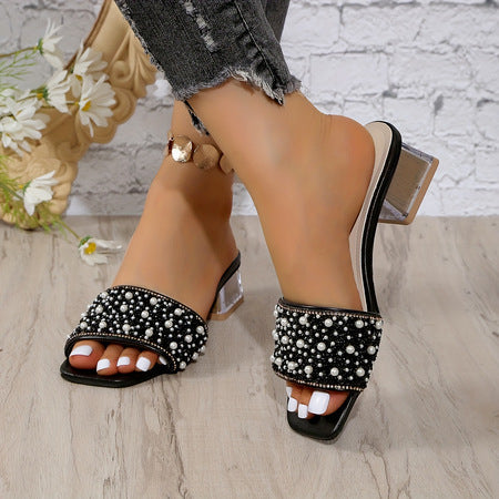 Damen Absatzsandalen mit offenen Riemen und modischem Schnürdesign