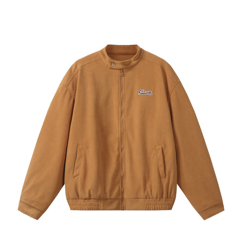 Unisex weit geschnittene Cord‑Blousonjacke mit Stehkragen, durchgehendem Reißverschluss und elastischem Saum Shop Nory