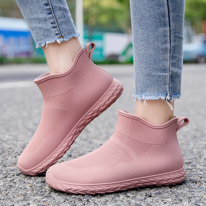 Damen Elastischer Strick-Slip-On Ankle-Sneaker mit Profilsohle Shop Nory