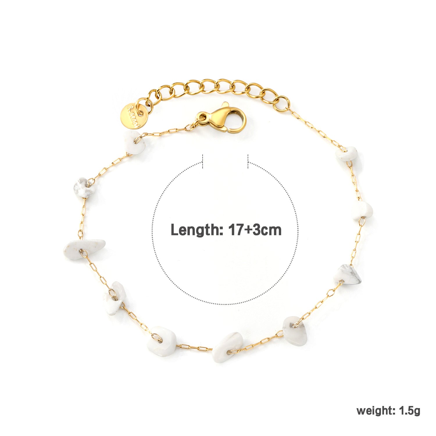 Damen Armband mit bunten Gewinnsteinen und exquisitem Goldbeschichtungsdesign Shop Nory