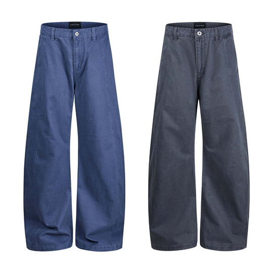 Damen weite knöchellange Hose mit hoher Taille aus Baumwoll-Denim Shop Nory