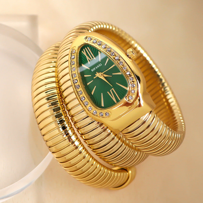 ShopNory | Schlangenuhr mit Quarzbewegung und Persönlichem Armband