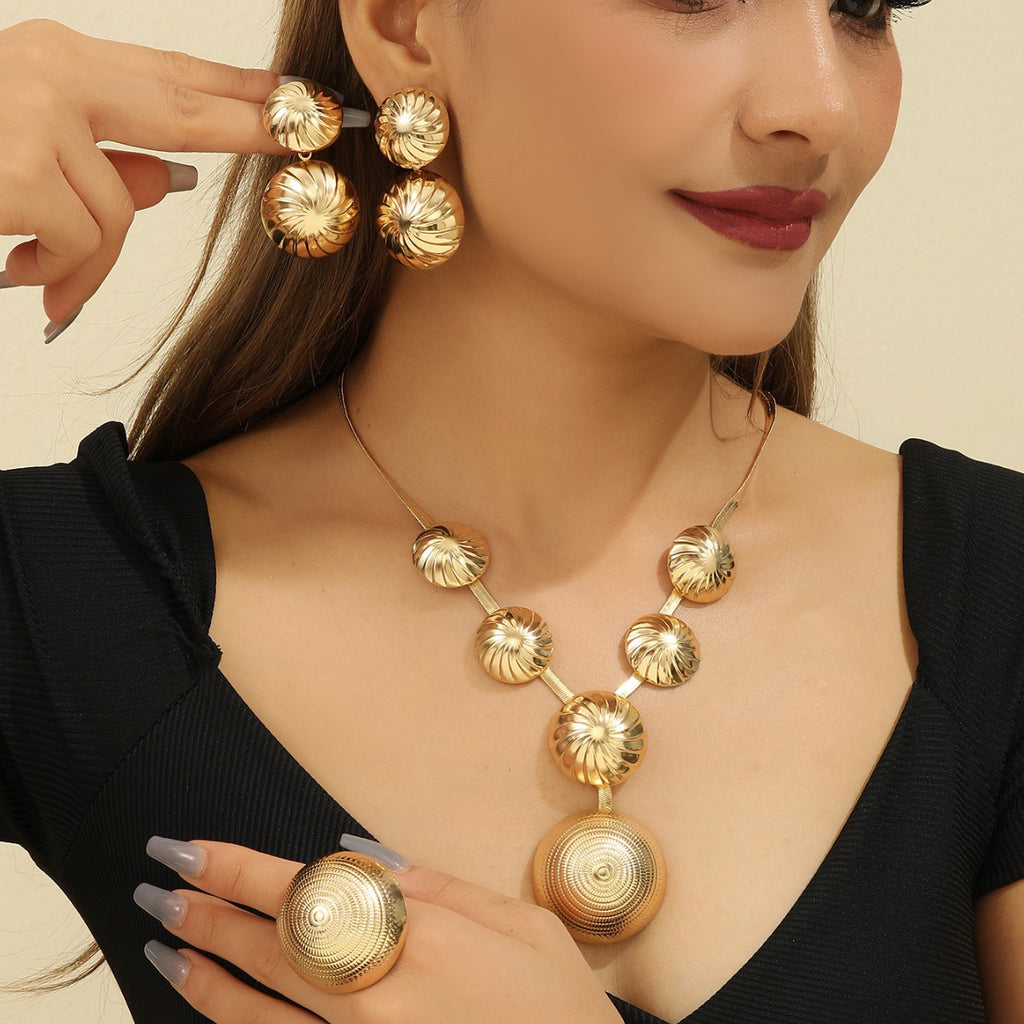 Damen Schmuckset mit elegantem Reliefmuster Shop Nory
