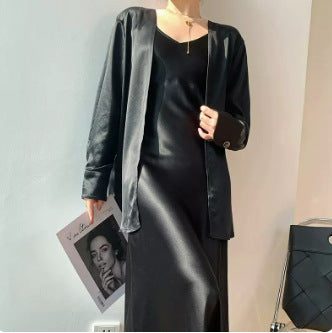 Damen Satin Robe Shop Nory