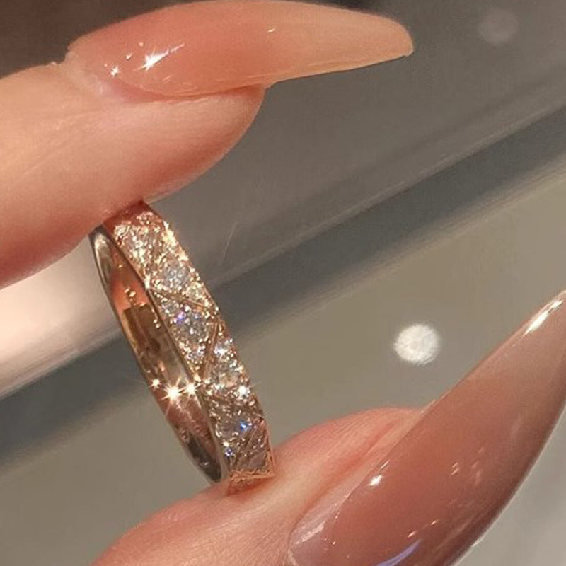 Damen eleganter geometrischer Ring aus poliertem Edelstahl Shop Nory