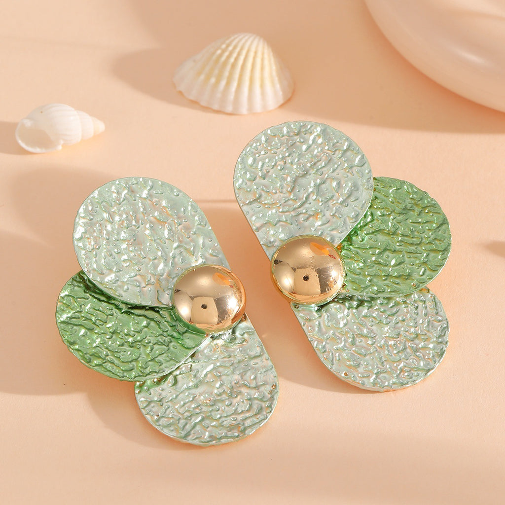 Damen Ohrclips im kunstvollen Blumenmuster Shop Nory