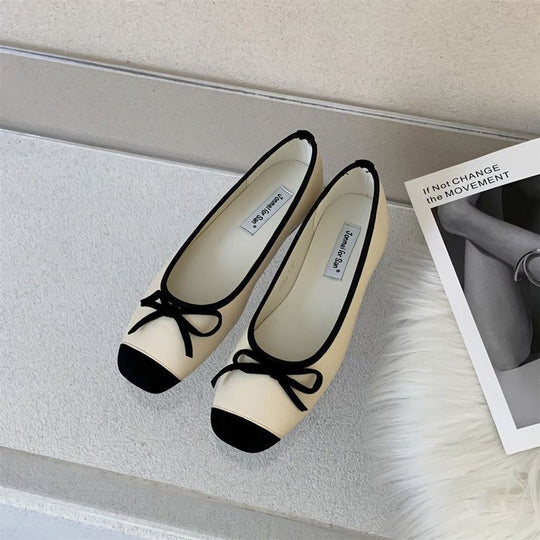 Damen Elegante Ballerinas mit modischem Schleifenakzent und weichem Fußbett