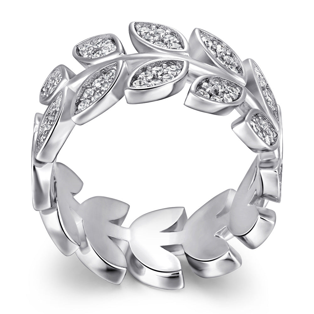 Damen Design Ring mit elegantem Blattmuster Shop Nory