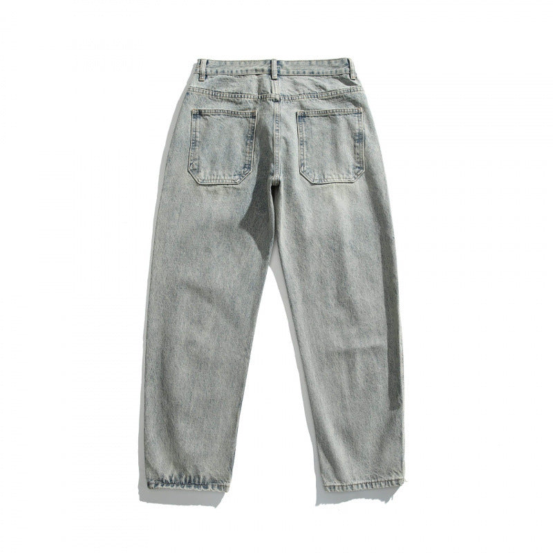 Herren Lässige Straight‑Leg Jeans mit Used‑Waschung und Destroyed-Details Shop Nory