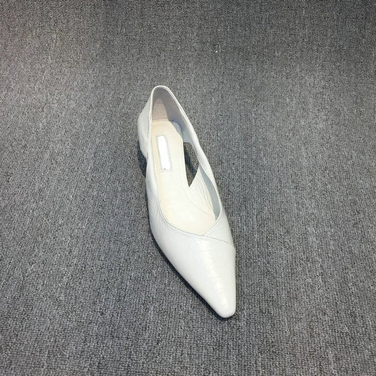 Damen Raffinierte Spitze Ballerinas mit Geschmeidiger Lederoberfläche