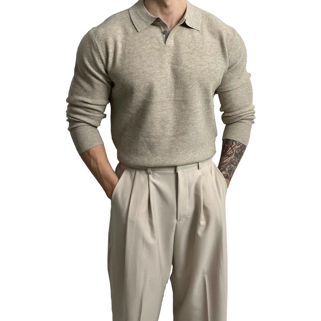 Herren Elegant Strukturierter Langarm-Pullover Shop Nory
