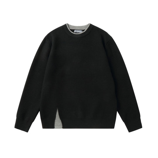 Damen Strukturiertes Rundhals-Sweatshirt mit seitlichem Keilschlitz Shop Nory