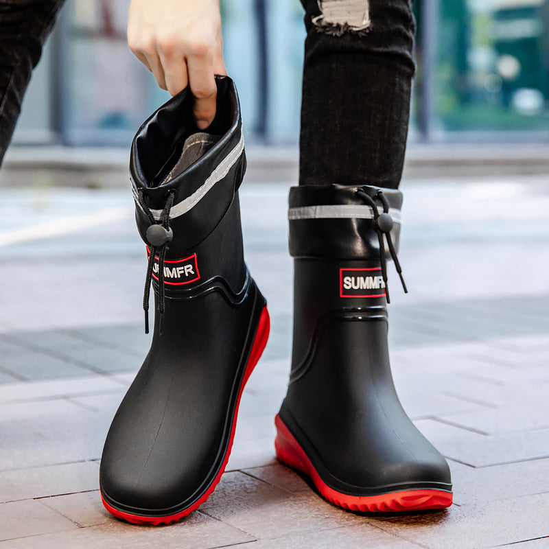 Damen Kurzschaftige Regenstiefeletten mit verstellbarem Zugband und reflektierendem Saum Shop Nory