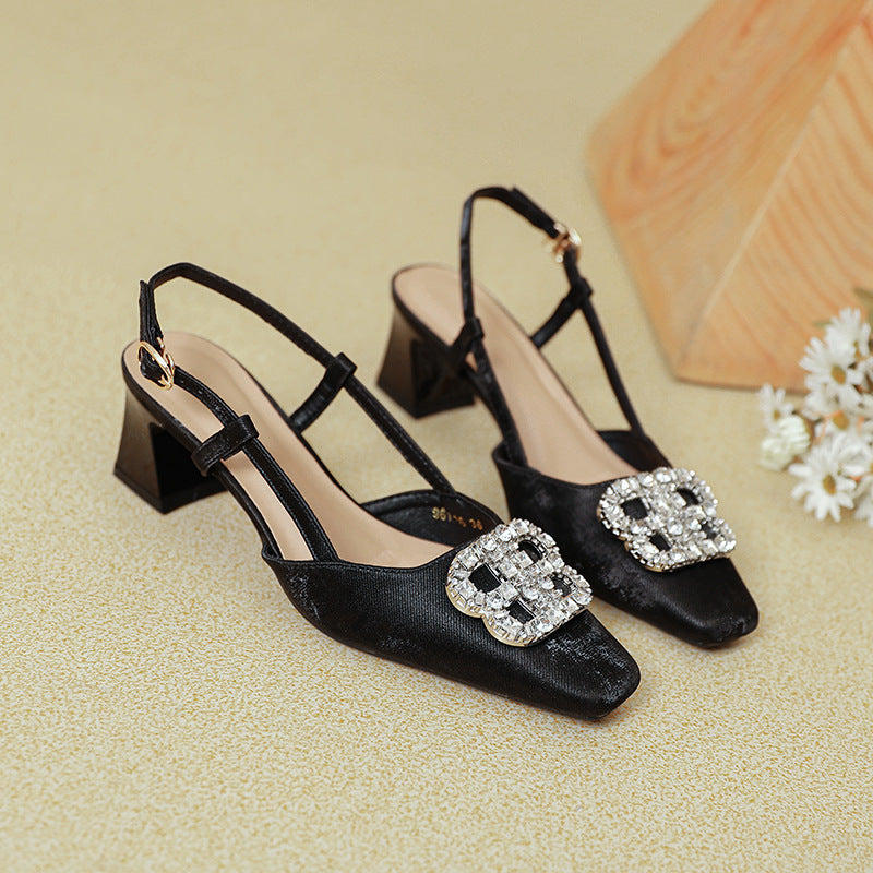 Damen Slingback-Pumps mit funkelndem Schmuck Shopnory