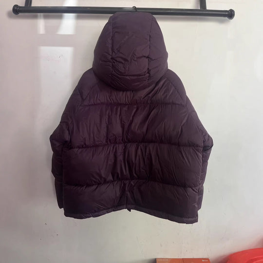 Damen Boxy Steppjacke mit hohem Kragen, Kapuze und verdeckter Verschluss Shop Nory