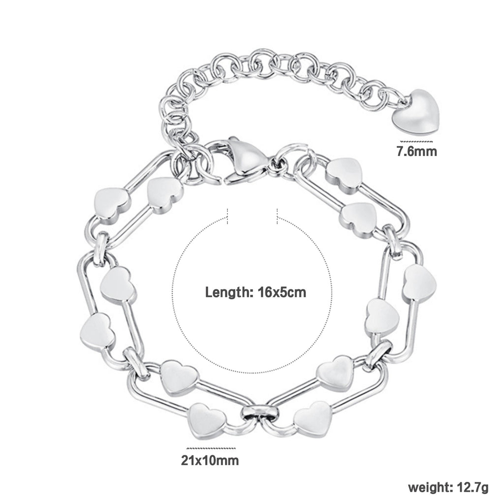 Damen Armband mit stilvollem Herzdesign und verstellbarem Kettenschluss Shop Nory
