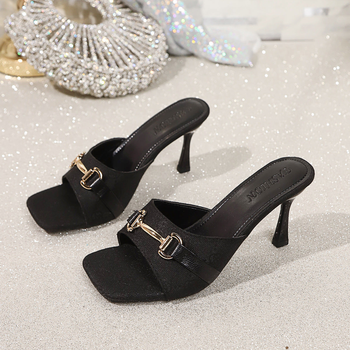 Damen modische Slingback-Pantoletten mit schickem Riemendesign und elegantem Absatz