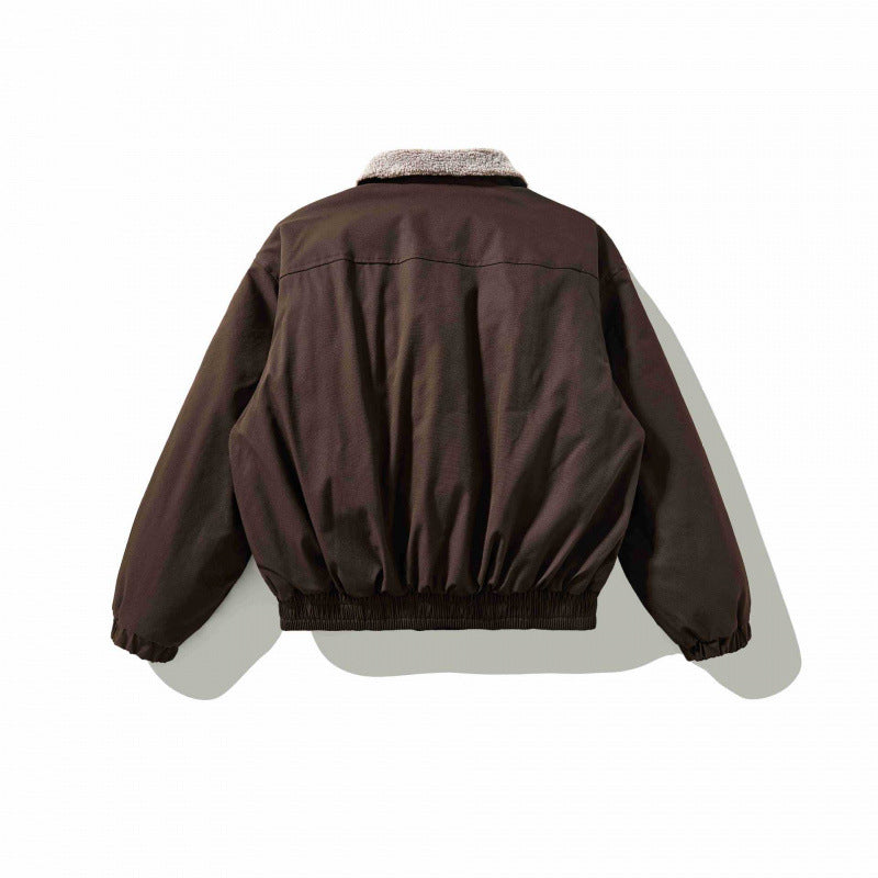 Herren Boxy-Utility-Bomberjacke mit Sherpa-Kragen und verdeckter Druckknopfleiste Shop Nory
