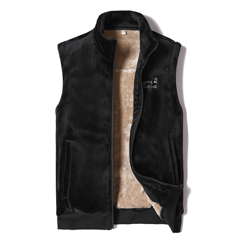 Herren Ärmellose Thermo-Fleeceweste mit Sherpa-Innenfutter und Stehkragen Shop Nory