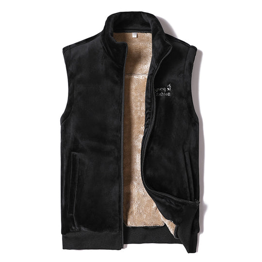 Herren Ärmellose Thermo-Fleeceweste mit Sherpa-Innenfutter und Stehkragen Shop Nory