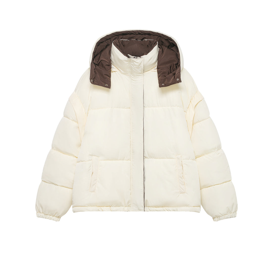 Damen Stepp-Daunenjacke mit hohem Stehkragen und abnehmbarer Kapuze Shop Nory