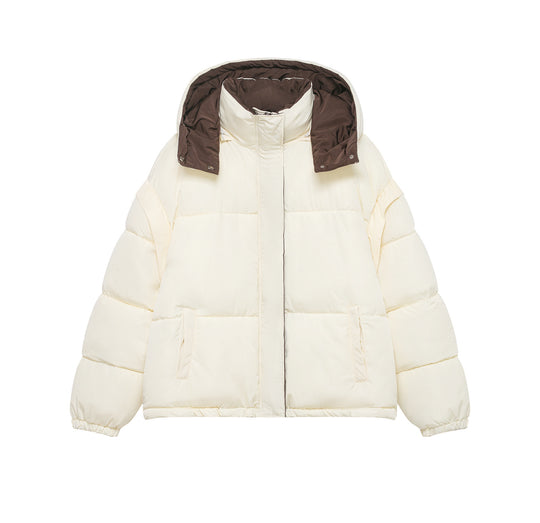 Damen Stepp-Daunenjacke mit hohem Stehkragen und abnehmbarer Kapuze Shop Nory