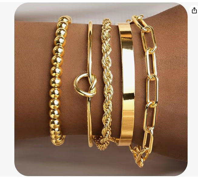 Damen Armreif und Kettenarmband Set Shop Nory