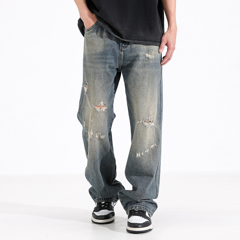 Herren Relaxed Fit Jeans mit Destroyed-Details Shop Nory