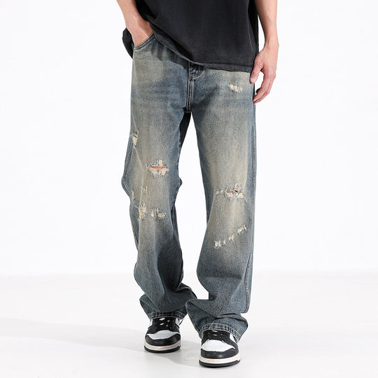 Herren Relaxed Fit Jeans mit Destroyed-Details Shop Nory