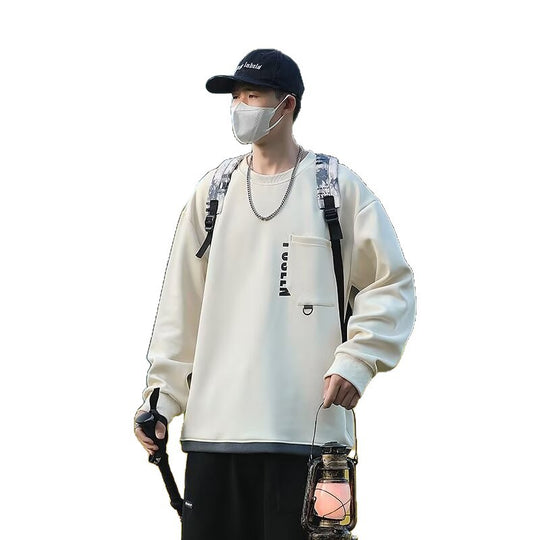 Herren Oversized Streetwear Sweatshirt mit Brusttasche und Ringdetail Shop Nory