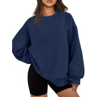 Dunkelblau Rundhals-Sweatshirt