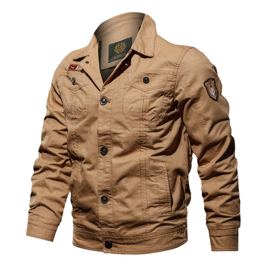 Herren Leichte Canvas-Fieldjacke im Military-Cut mit kontrastierenden Steppnähten und Brustpattentaschen Shop Nory