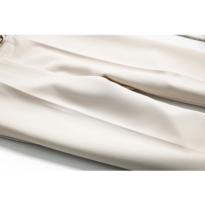 Damen Elegante und bequeme Hochtaillierte Anzughose mit Gürtel Shop Nory