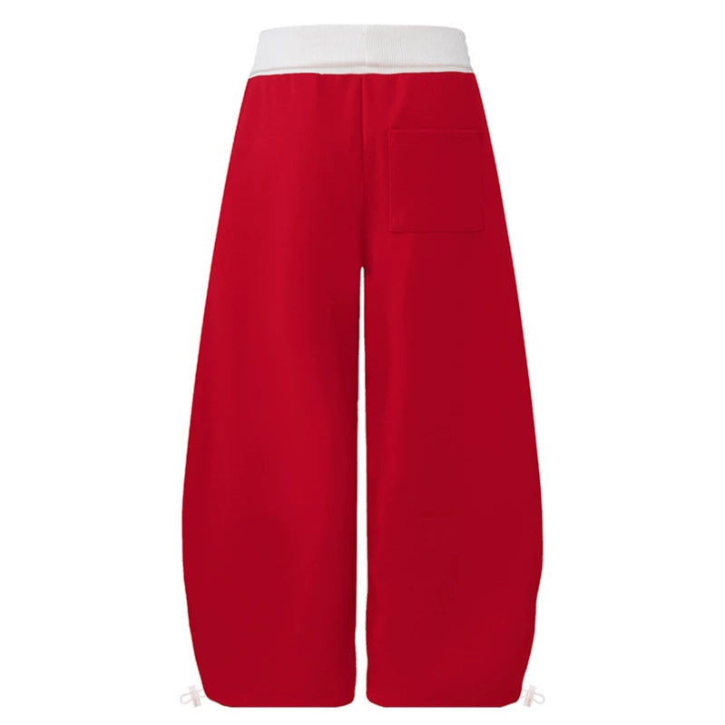 Damen Weite Palazzo-Jogginghose mit hohem Komfortbund, seitlichem Schriftprint und verstellbarem Saum Shop Nory