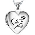 Damen Medaillon Halskette mit Herzdesign und Rosenmotiven Shop Nory