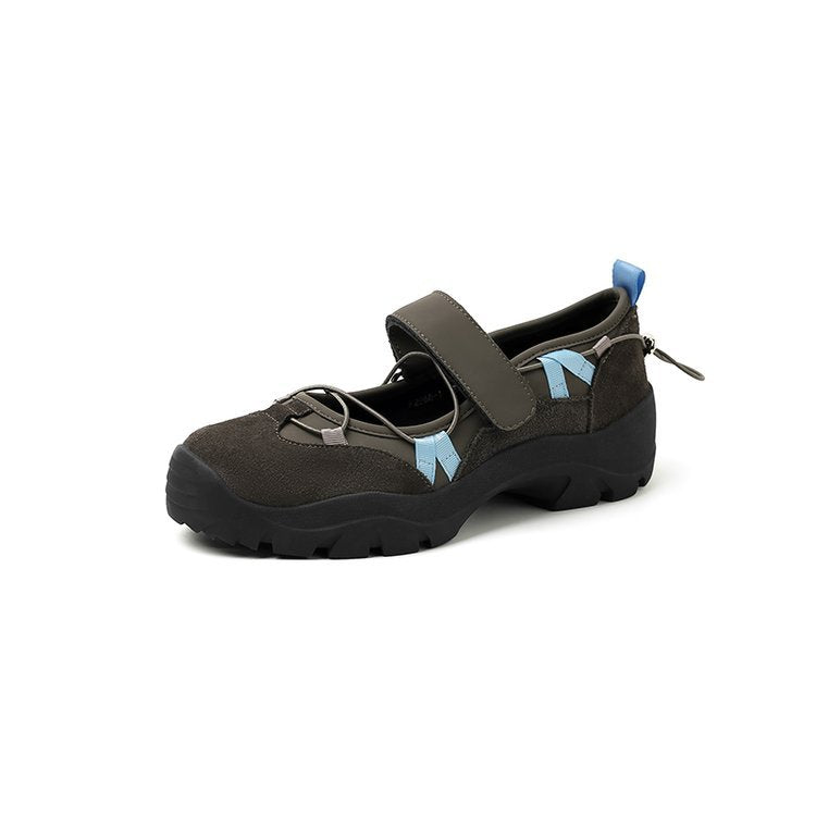 Damen Sportliche Ballerinas mit verstellbarem Riemen und rutschfester Sohle