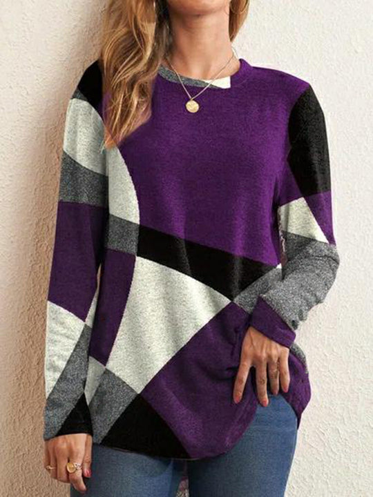 Damen Geometrischer Übergroßer Strickpullover mit Knopfdetails an der Seite Shop Nory