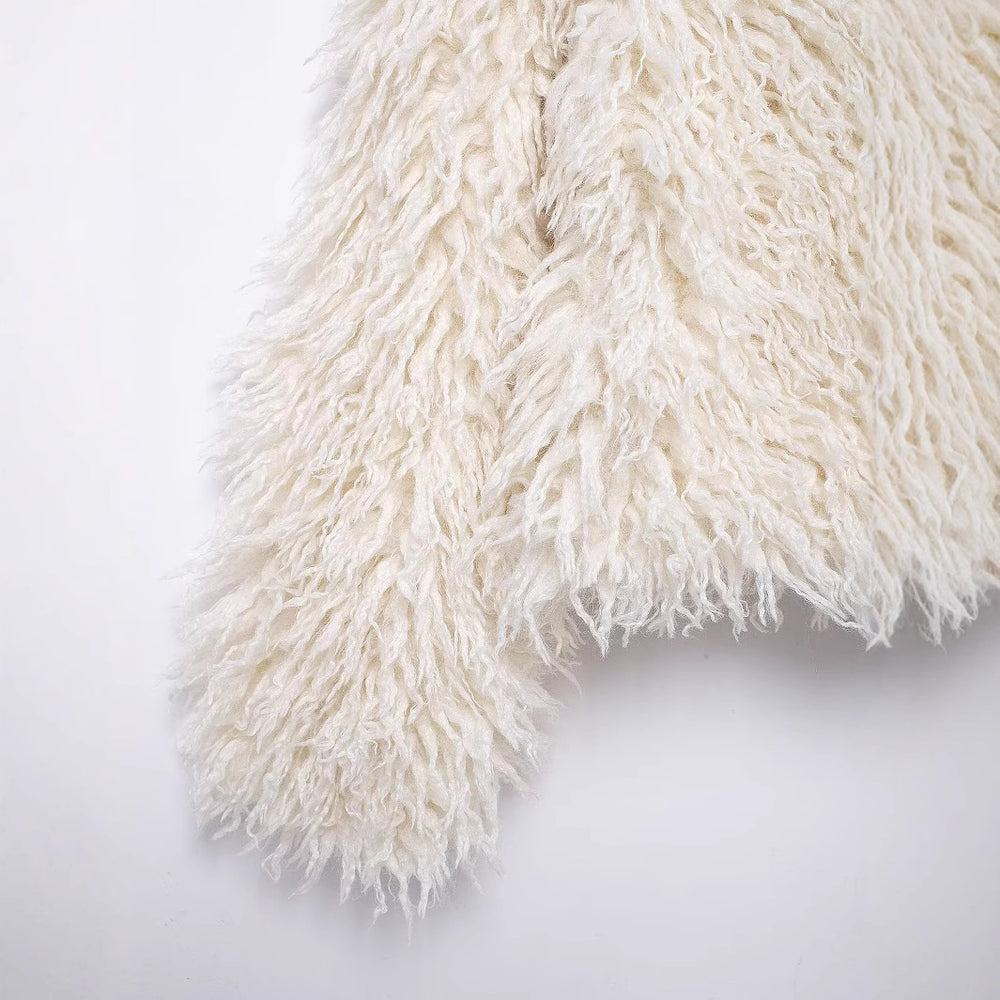 Damen Kurzjacke aus Kunstfell mit langfloriger Shag-Struktur Shop Nory