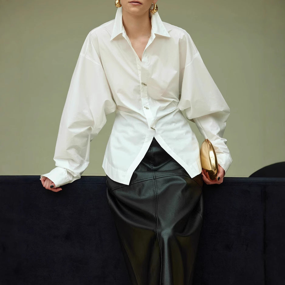 Damen Oversized Bluse mit ausgefallenem Schnitt Shop Nory