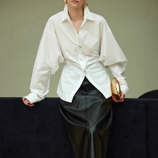 Damen Oversized Bluse mit ausgefallenem Schnitt Shop Nory