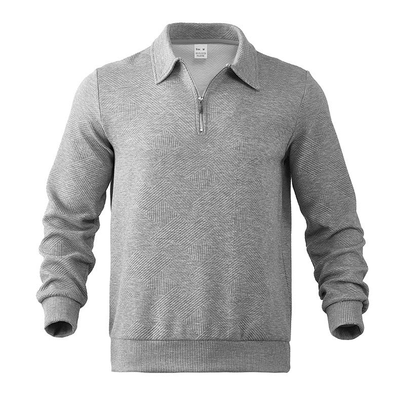 Herren nan strukturierter Troyer-Pullover mit Reißverschluss und Hemdkragen Shop Nory
