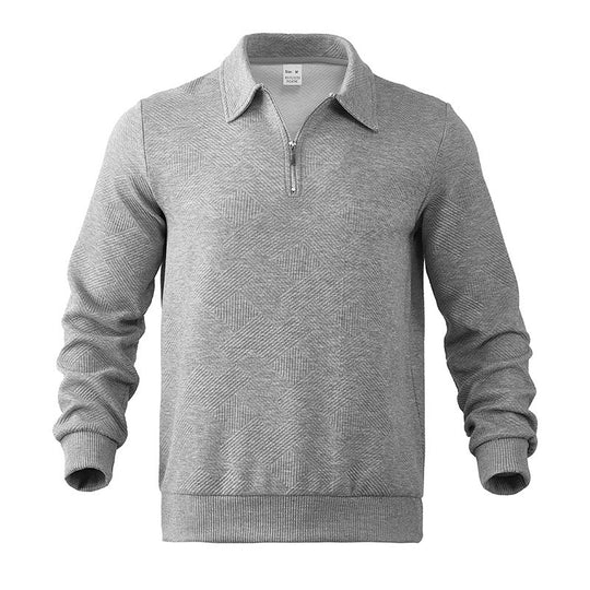 Herren nan strukturierter Troyer-Pullover mit Reißverschluss und Hemdkragen Shop Nory