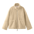 ShopNory Damen Jacke – Lockerer Schnitt, Stehkragen, Reißverschluss