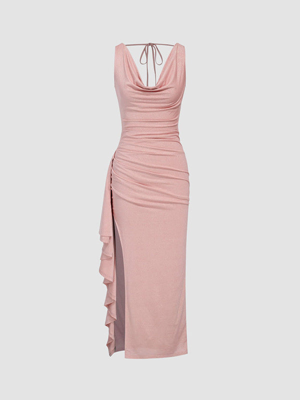 Damen figurbetontes Maxikleid mit elegantem Schnitt und aufregenden Details Shopnory