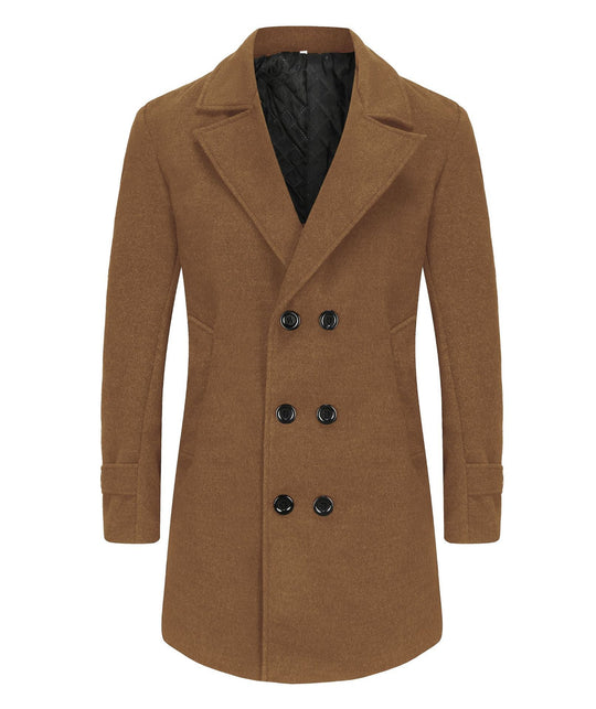 Herren Doppelreihiger City Mantel aus Wollmix mit taillierter Silhouette Shop Nory