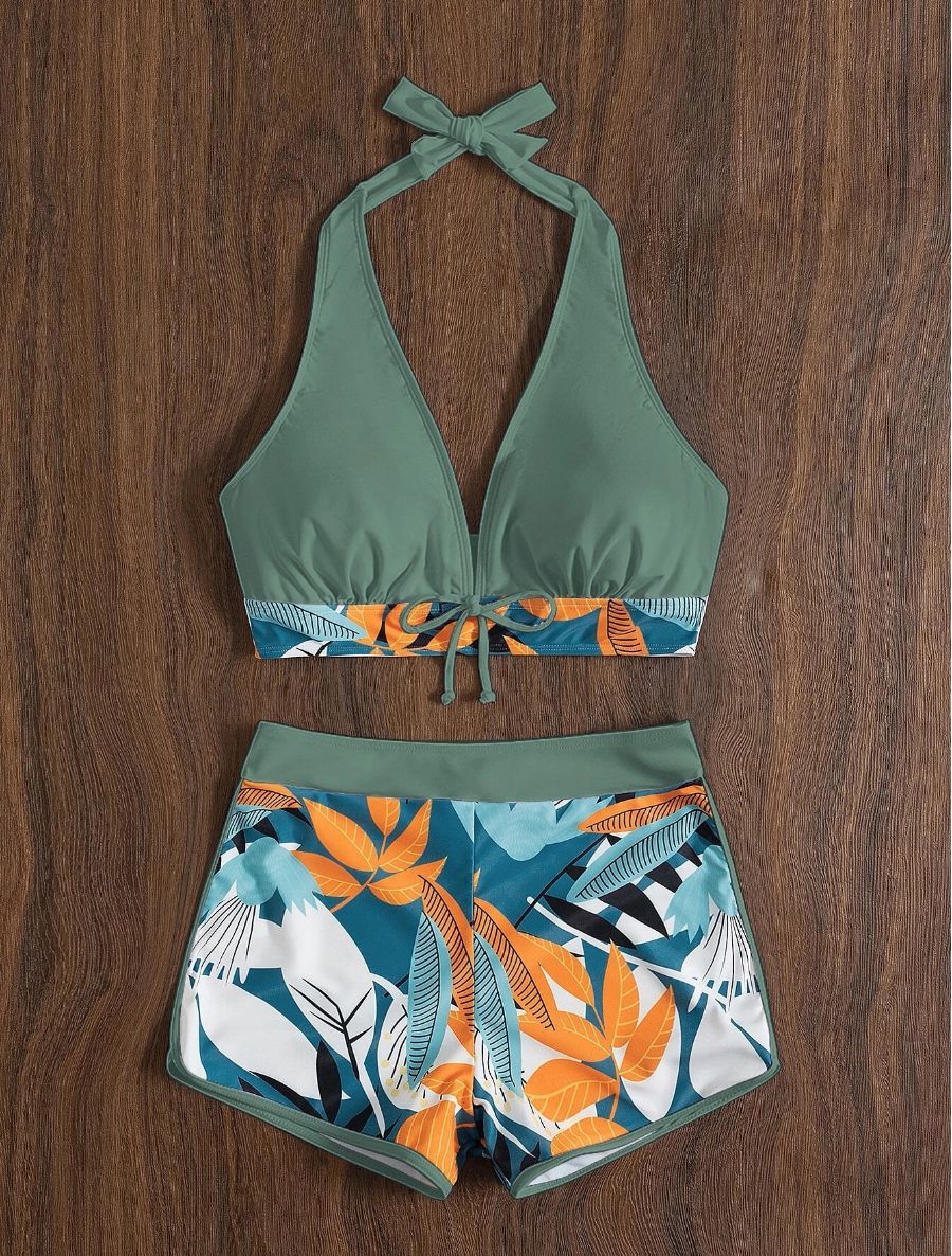Damen Sportliches Bikiniset mit floralem Design
