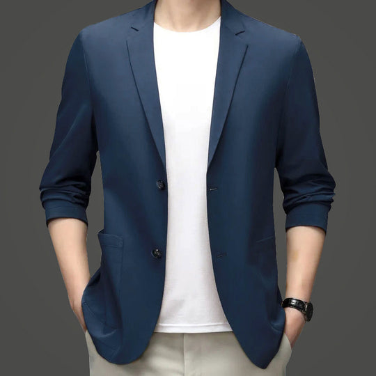 Herren legerer elastischer Sommerblazer mit dreiviertelärmeln und schlanker Passform Shop Nory